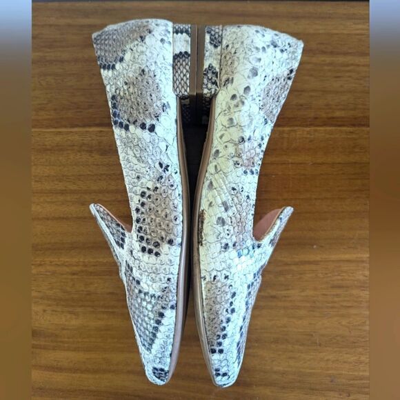 AGL Embossed Snakeskin Leather Flats 6/36 Rock Glam Boho Preppy Chic Whimsigoth - Picture 9 of 13